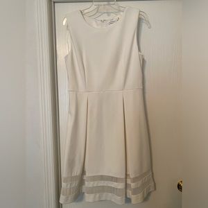 Calvin Klein Sleeveless Dress with Sheer Inserts on Pleated Skirt